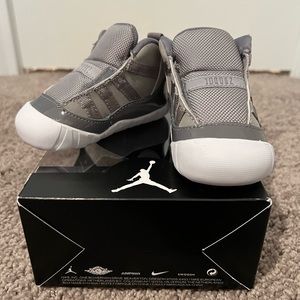 Cool Grey Jordan 11 Crib Booties